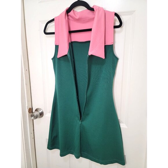 Smak Parlour Collection Retro-Inspired Green & Pink Sleeveless Dress Floral Acce - Picture 5 of 10